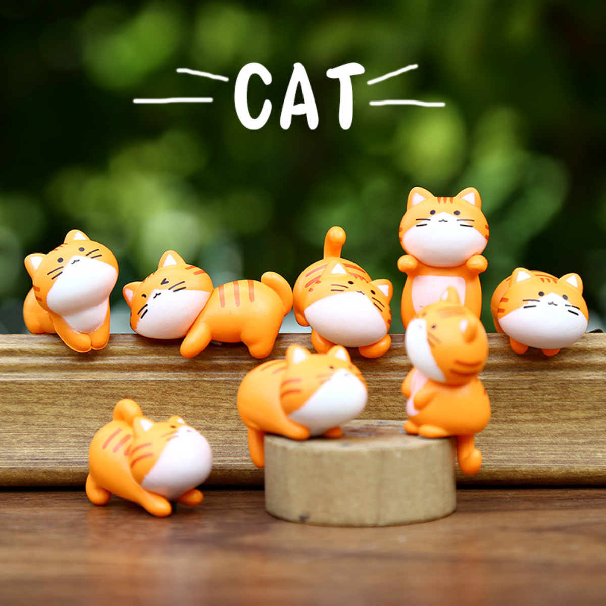 8pc Funny Cute Orange Cat Anim - Bonsai Gardenia ulasan dan harga