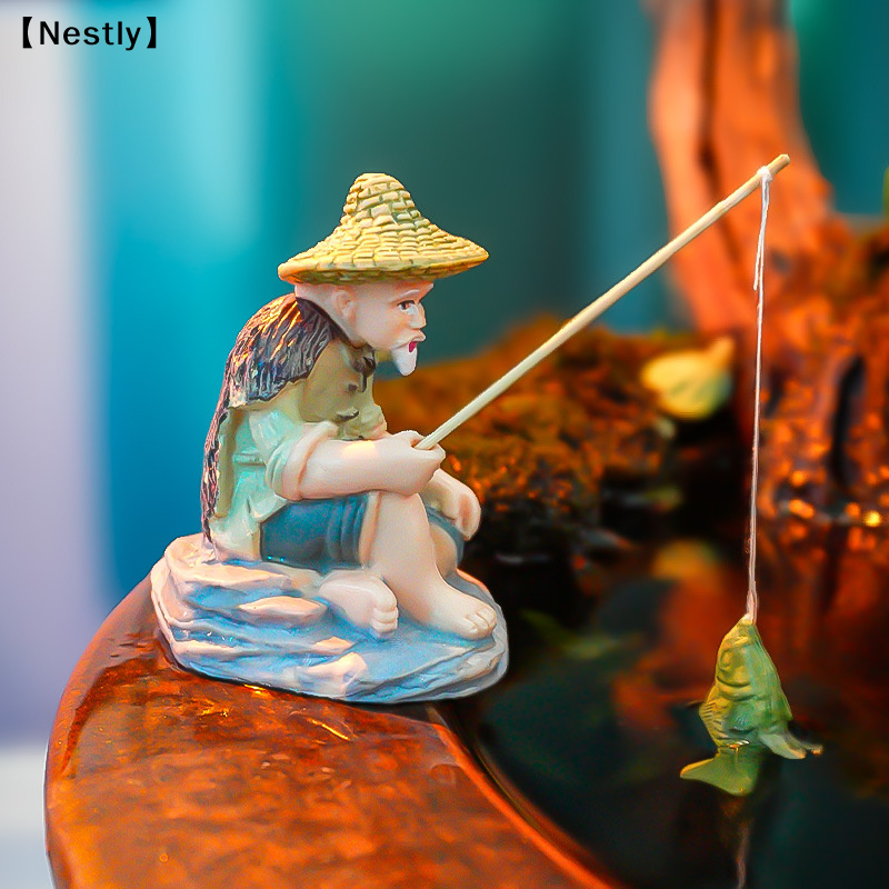 Miniature Old Man Fishing Orna - Bonsai Gardenia ulasan dan harga