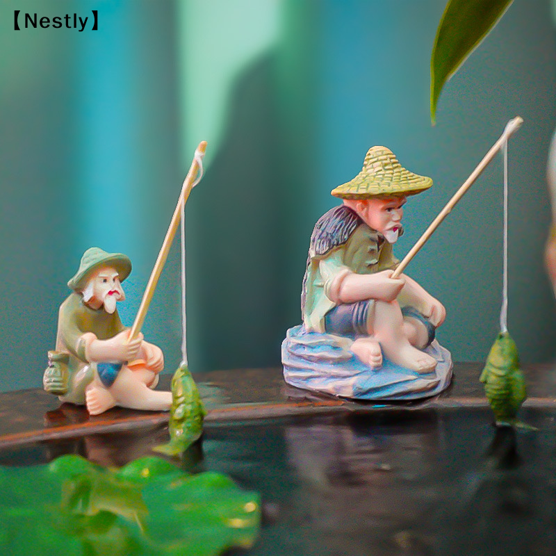 Miniature Old Man Fishing Orna - Bonsai Gardenia ulasan dan harga
