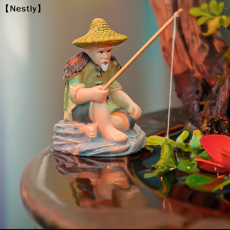 Miniature Old Man Fishing Orna - Bonsai Gardenia ulasan dan harga