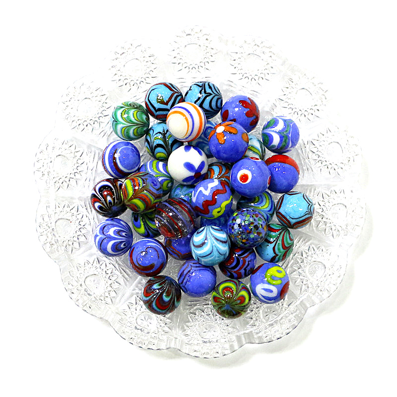 6pcs 16mm Blue Rare Glass Marb - Bonsai Garden Game ulasan dan harga