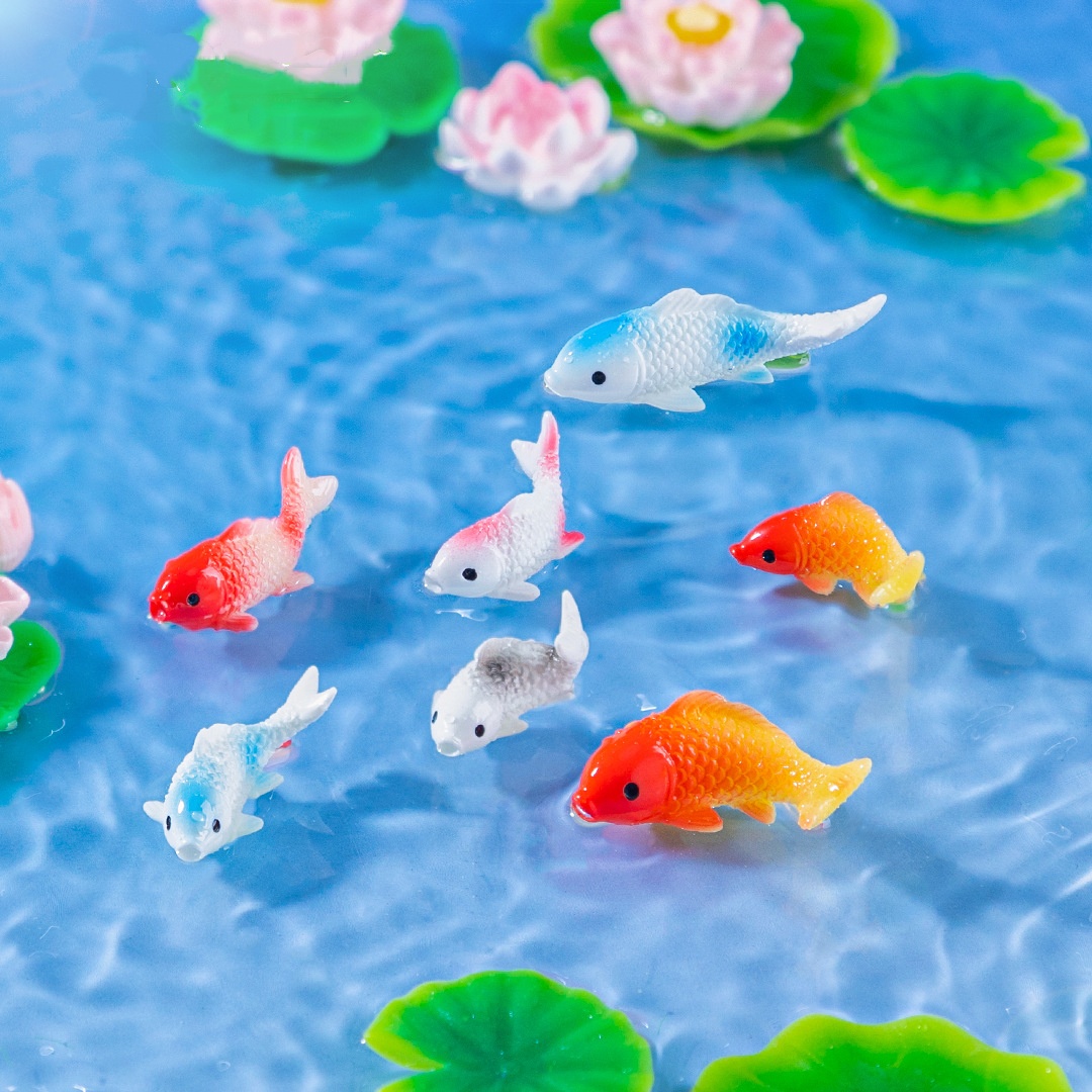 10PCS Mini Koi Fish Resin Gold - Bonsai Gardenia ulasan dan harga