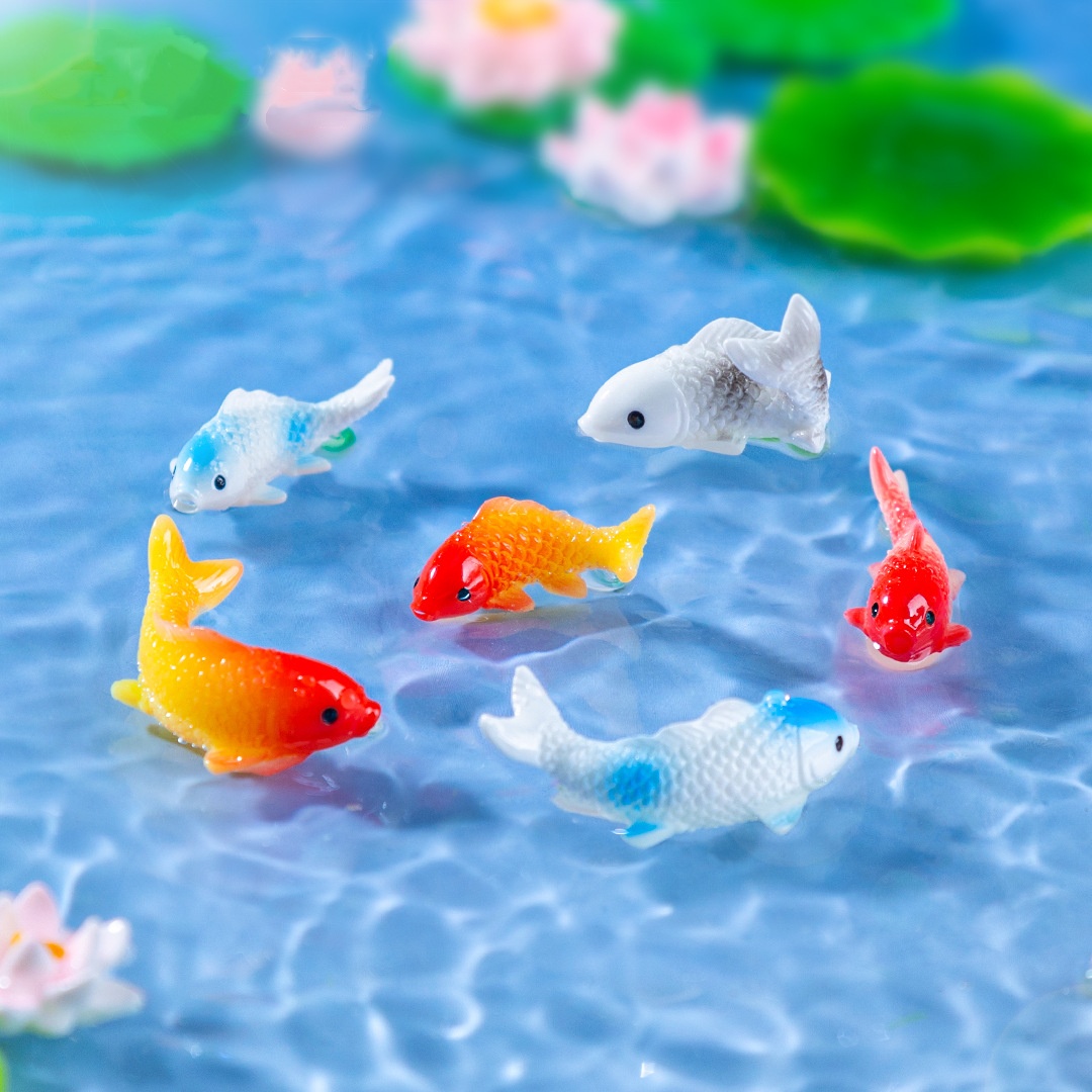 10PCS Mini Koi Fish Resin Gold - Bonsai Gardenia ulasan dan harga