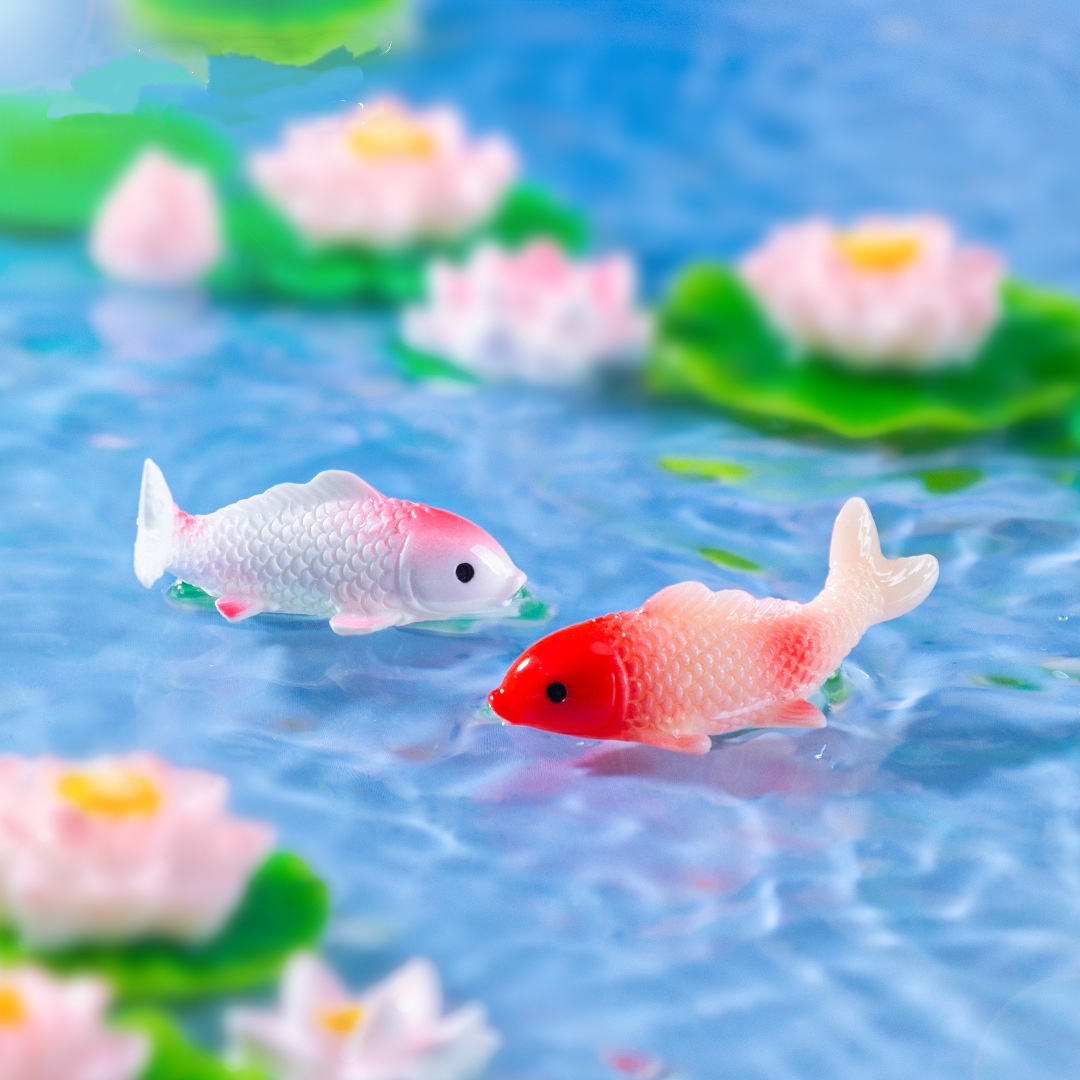10PCS Mini Koi Fish Resin Gold - Bonsai Gardenia ulasan dan harga