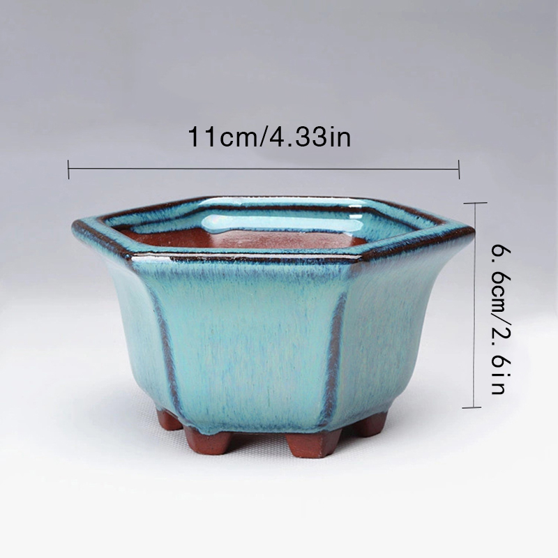 Pottery Flower Pot Bowl Glazed - Japanese Garden Bonsai ulasan dan harga