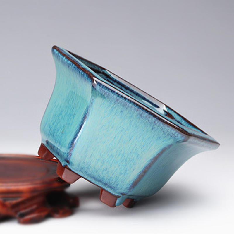 Pottery Flower Pot Bowl Glazed - Japanese Garden Bonsai ulasan dan harga