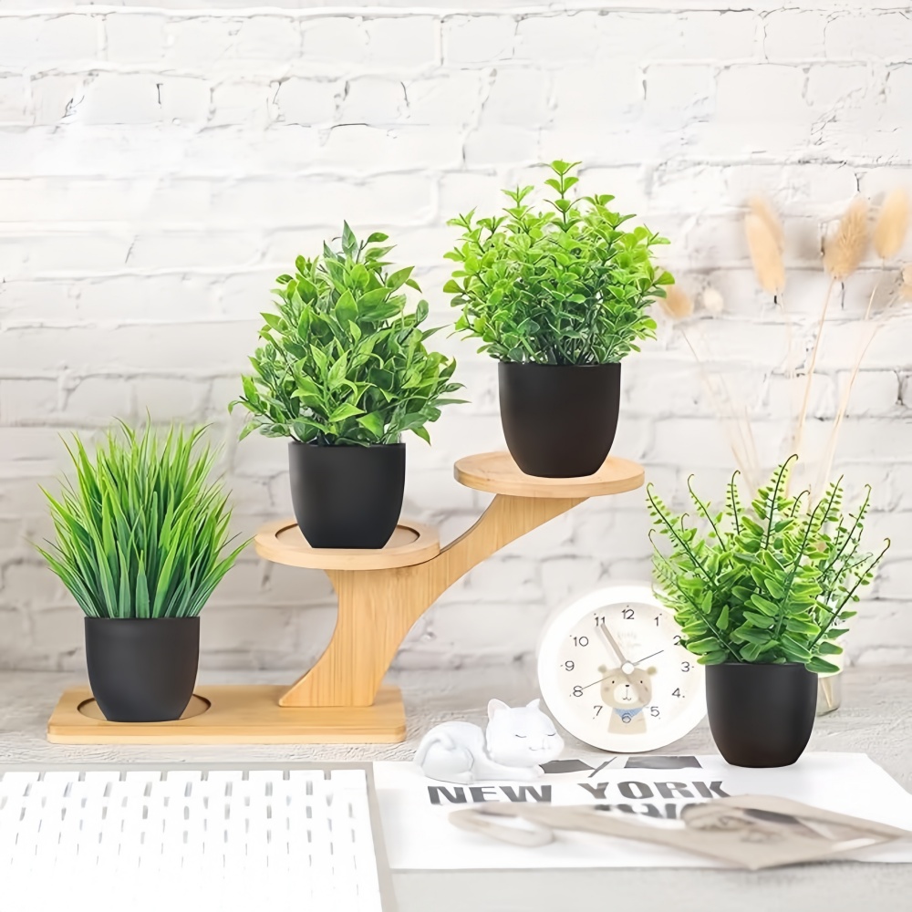 4pcs/set Mini Artificial Plant - Bonsai Gardenia ulasan dan harga